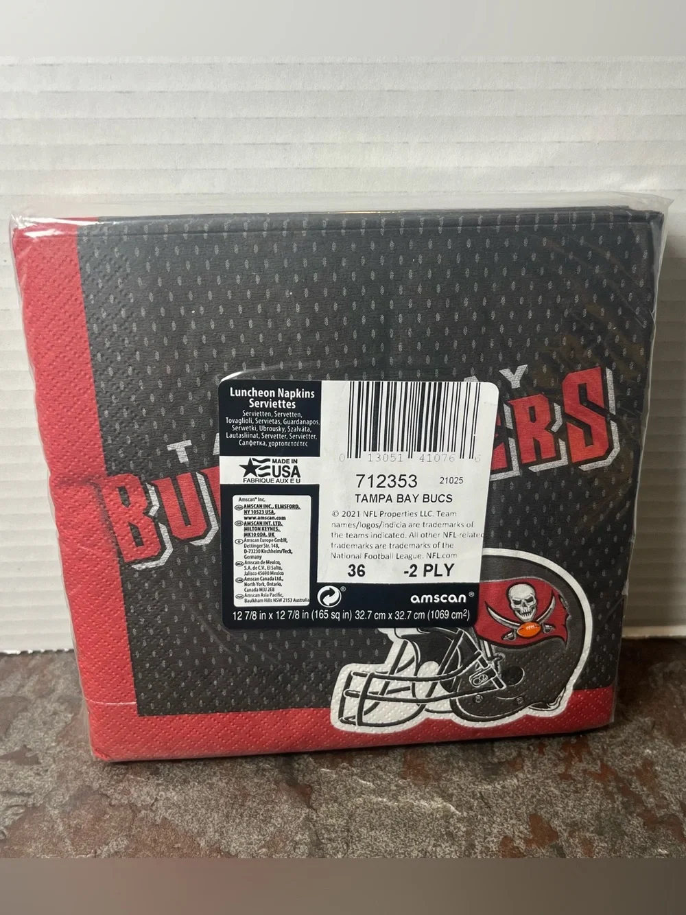 (2 Packs) Amscan NFL Tampa Bay Buccaneers Team Napkins 36 ct- 2 ply